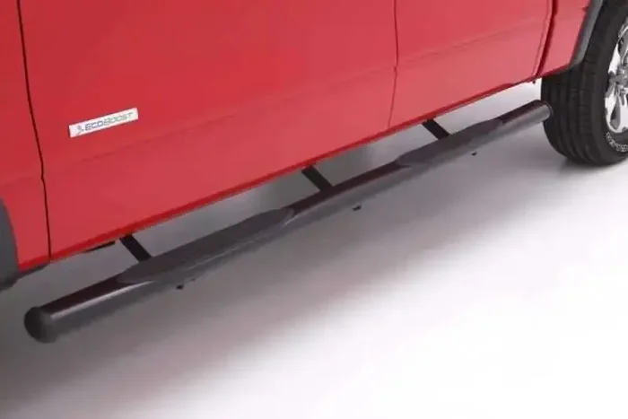 Lund 15-18 Ford F-150 SuperCrew 4in. Oval Straight Steel Nerf Bars – Black