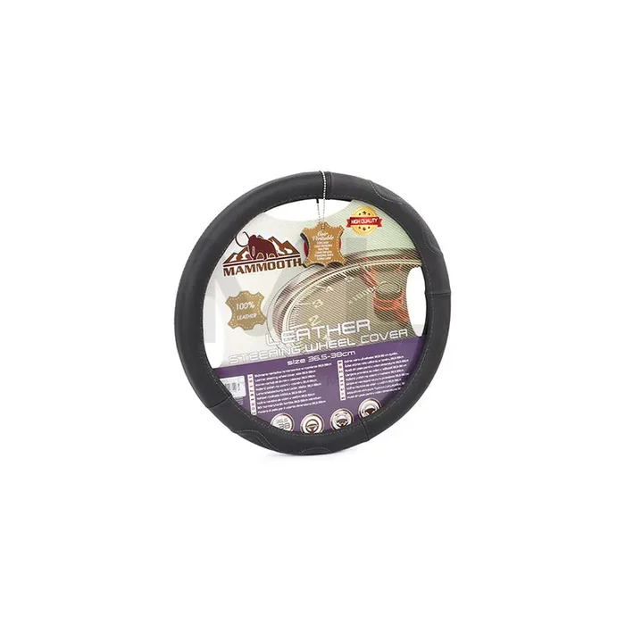 MAMMOOTH Premium A050 187140 Steering wheel cover Black, Ø 36-38cm, Leather