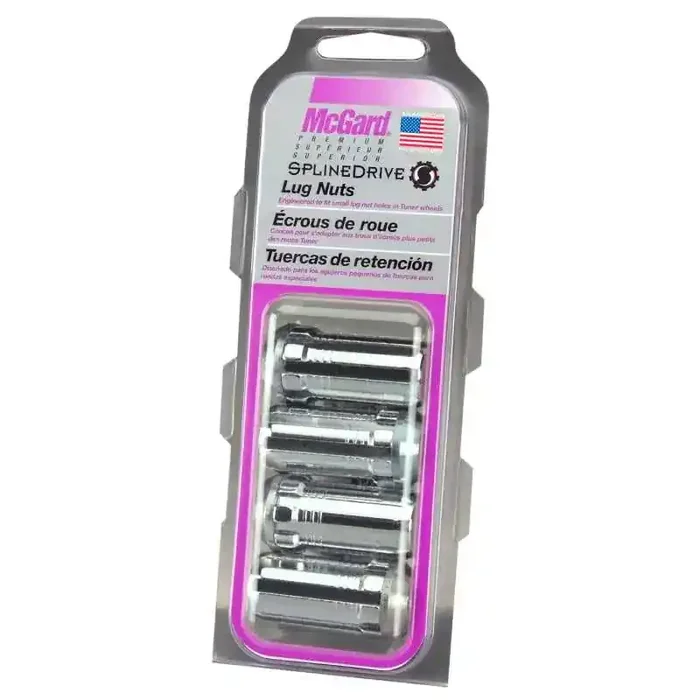McGard SplineDrive Lug Nut (Cone Seat) M14X1.5 / 1.935in. Length (4-Pack) – Chrome (Req. Tool)