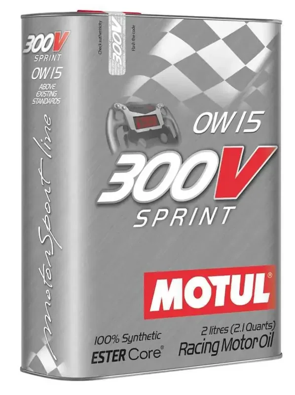 Motul 2L Synthetic-ester Racing Oil 300V SPRINT 0W15 – Case of 6
