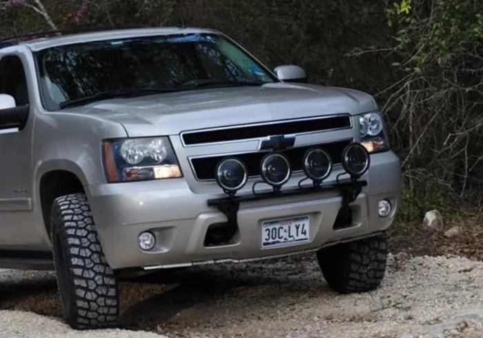 N-Fab Light Mounting-Light Bar (4-9in.)-06-13 Av/06-14 Sub/06-14 Tah-Textured Black – C063LB-TX