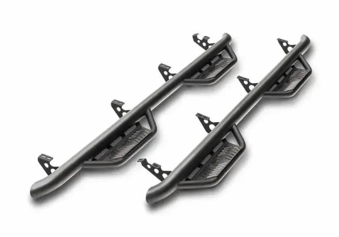 N-Fab Podium LG 15.5-19 Dodge RAM 1500 Crew Cab 6.4ft Bed – Bed Access – Tex. Black – 3in