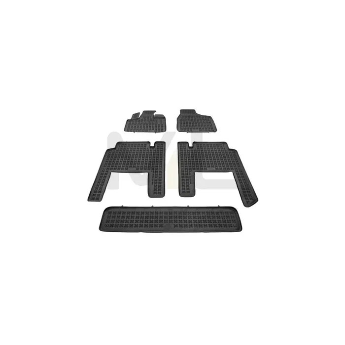 REZAW PLAST 203701 Floor mat set for CHRYSLER Grand Voyager V (RT) Elastomer, Centre, Front and Rear, Black