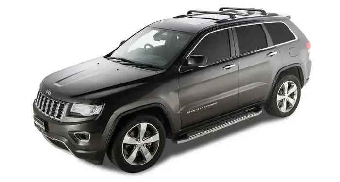 Rhino-Rack 11-21 Grand Cherokee WK2 4 Door SUV w/Metal Roof Rails Vortex RVP 2 Bar Roof Rack – Black