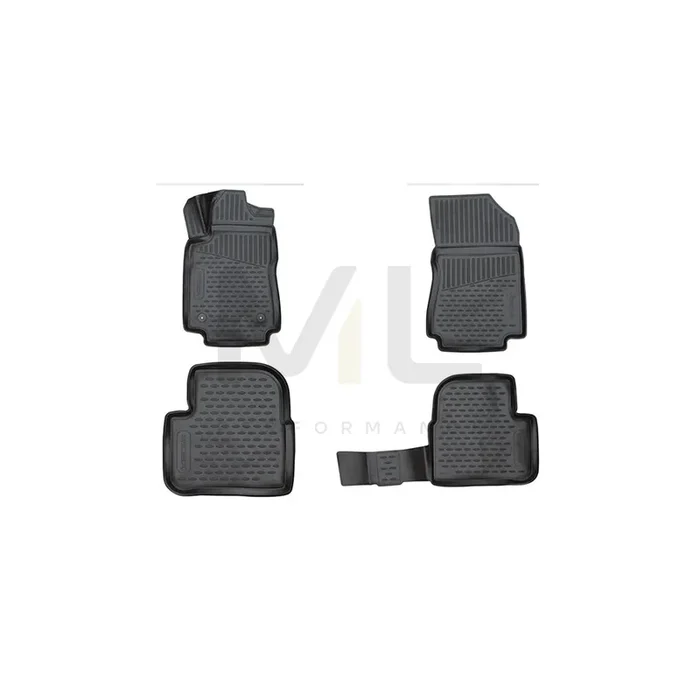 RIDEX 215A0925 Floor mat set for CITROﾃ起 C3 III (SX) Elastomer, Front and Rear, Black