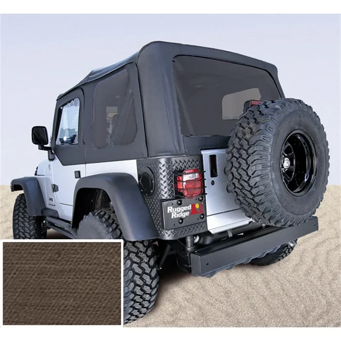 Rugged Ridge Jeep Wrangler Fabric Replacement Top – 13708.36; Khaki Diamond