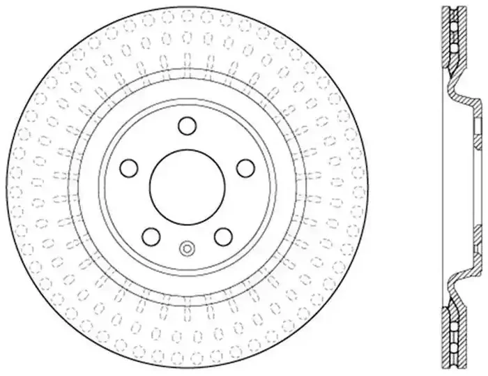 StopTech 12 Audi S4 Rear Left Drilled Rotor