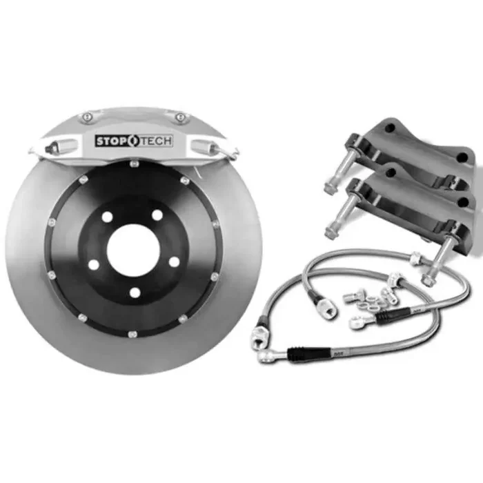 StopTech BBK 08-13 BMW 135i Front 355×32 Trophy Calipers Slotted/Drilled Rotors Pads and SS Lines