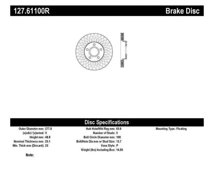 StopTech Slotted & Drilled Sport Brake Rotor