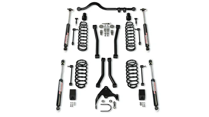 TeraFlex Jeep JK 2dr 3 in. Lift Suspension System w/ 4 Sport Flexarms Track Bar & 9550 VSS Shocks – 1256223