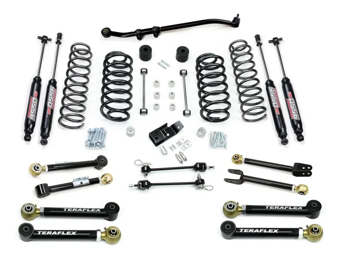TeraFlex Jeep TJ/LJ 3 in. Suspension System w/ 8 Flexarms & 9550 Shocks – 1456352