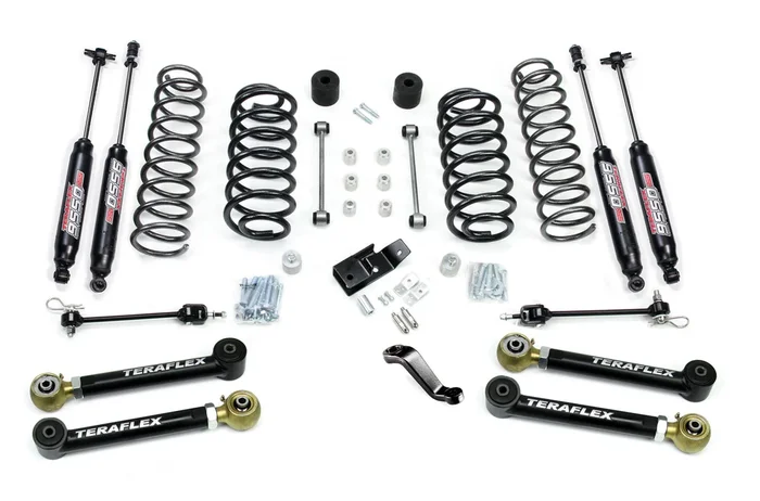 TeraFlex Jeep TJ/LJ 4 in. Suspension System w/ 4 Flexarms & 9550 Shocks – 1456432