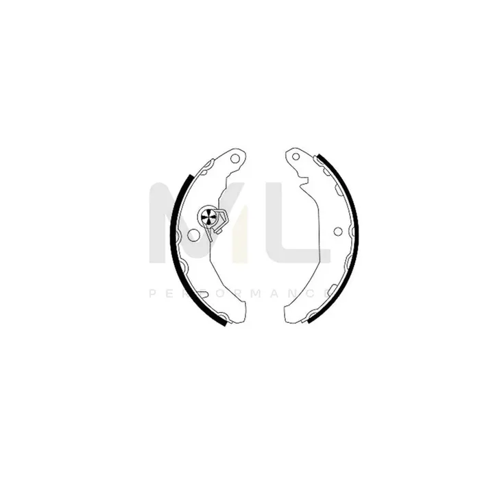 TEXTAR 91033300 Brake Shoe Set for FORD FIESTA without handbrake lever, with accessories