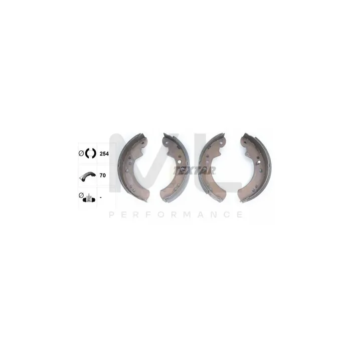 TEXTAR 91037700 Brake Shoe Set without handbrake lever