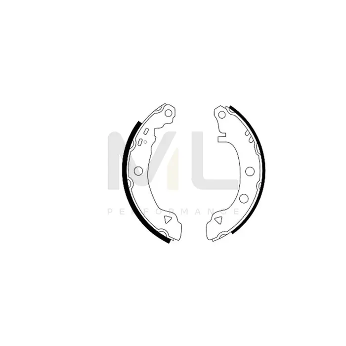 TEXTAR 91037901 Brake Shoe Set without handbrake lever, with accessories