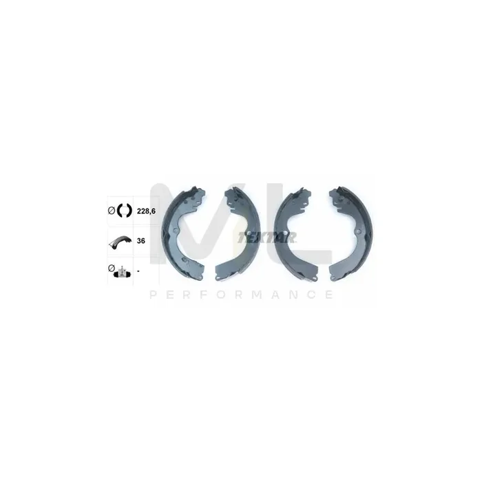 TEXTAR 91045901 Brake Shoe Set without handbrake lever