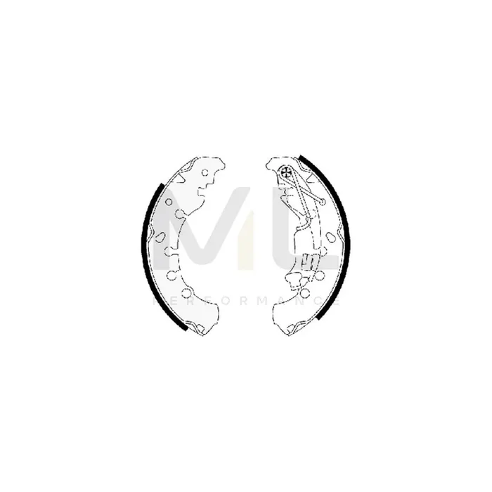 TEXTAR 91065300 Brake Shoe Set with handbrake lever