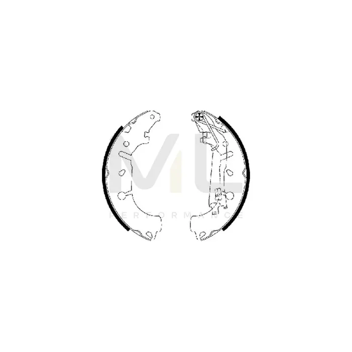 TEXTAR 91065400 Brake Shoe Set with handbrake lever