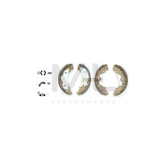 TEXTAR 91065800 Brake Shoe Set for KIA Sedona I (GQ) with handbrake lever