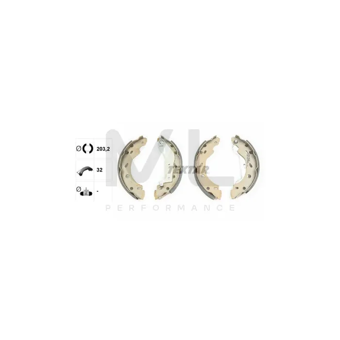 TEXTAR 91066600 Brake Shoe Set for SMART Fortwo I Convertible (450) with handbrake lever