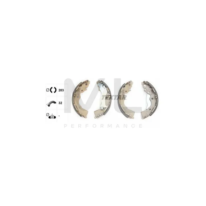 TEXTAR 91068900 Brake Shoe Set with handbrake lever