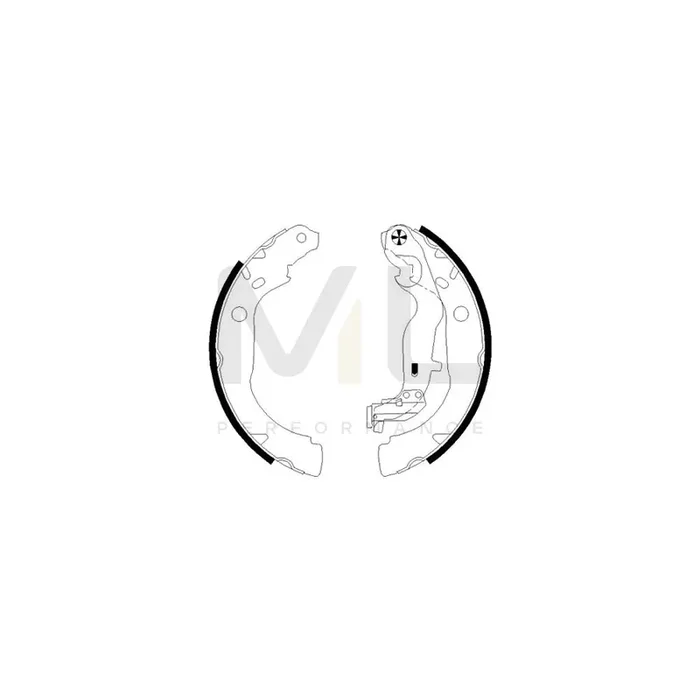 TEXTAR 91082900 Brake Shoe Set with handbrake lever