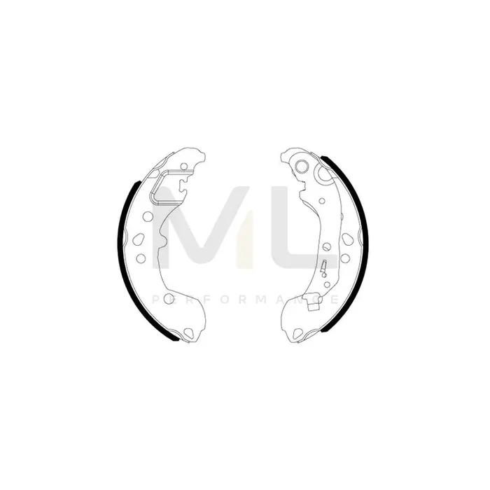 TEXTAR 91084100 Brake Shoe Set with handbrake lever