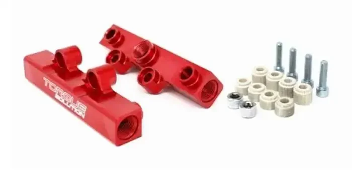 Torque Solution Top Feed Fuel Rails 02-14 Subaru WRX / 07-18 STI – Red