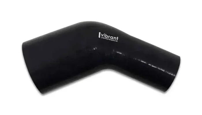 Vibrant 3.00in x 4.00in In/Out 45 Degree Black Silicone Transition Hose