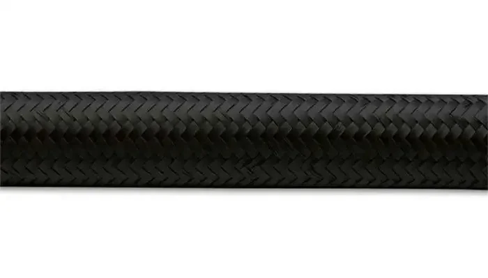 Vibrant -6 AN Black Nylon Braided Flex Hose (5 foot roll)