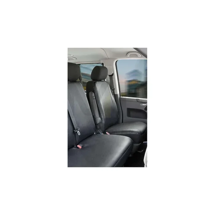 WALSER 11470 Car seat cover for VW TRANSPORTER Black, Leatherette, Polyester, Front