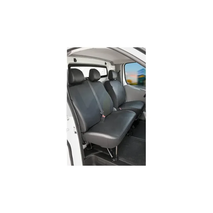 WALSER 11497 Car seat cover Black, Leatherette, Polyester, Front