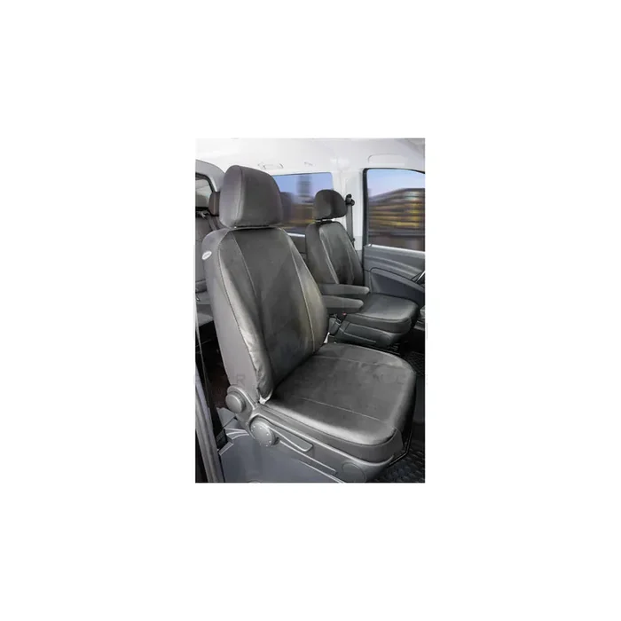 WALSER 11505 Car seat cover Black, Leatherette, Front