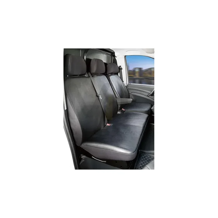 WALSER 11507 Car seat cover Black, Leatherette, Polyester, Front