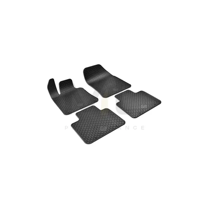 WALSER RubberLine 50847 Floor mat set Elastomer, Front and Rear, Quantity 4, Black