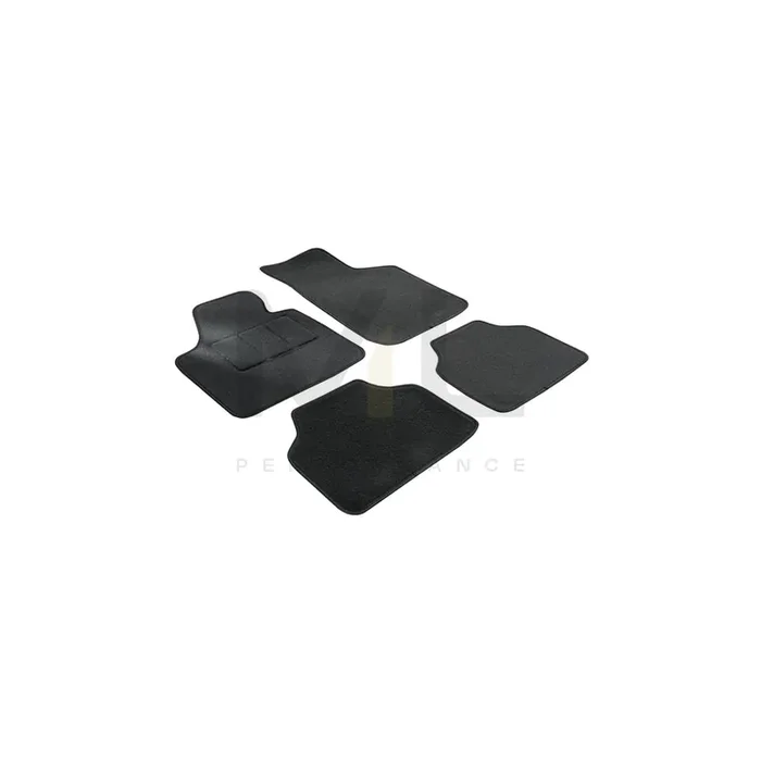 WALSER Tailored 14601 Floor mat set Textile, Front and Rear, Quantity 4, Black
