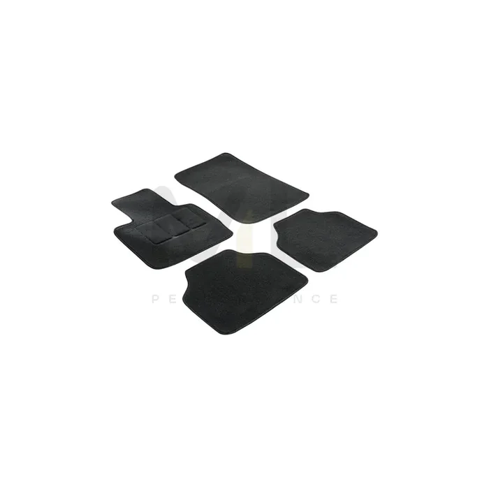 WALSER Tailored 14604 Floor mat set Textile, Front and Rear, Quantity 4, Black