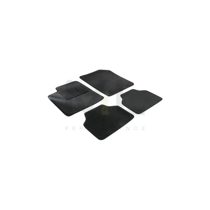 WALSER Tailored 14611 Floor mat set Textile, Front and Rear, Quantity 4, Black