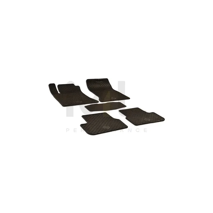 WALSER Tailored 50672 Floor mat set Elastomer, Front and Rear, Quantity 5, Black