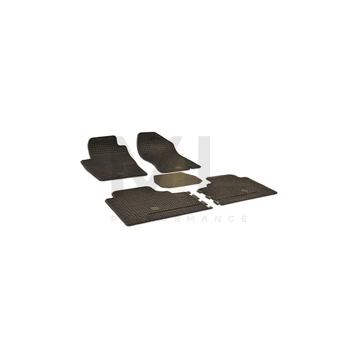 WALSER Tailored 50718 Floor mat set Elastomer, Front and Rear, Quantity 5, Black