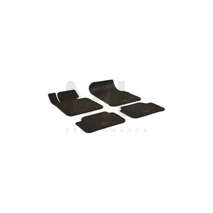 WALSER Tailored 50745 Floor mat set for BMW 1 Hatchback (F20) Elastomer, Front and Rear, Quantity 4, Black