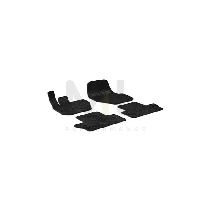WALSER Tailored 50801 Floor mat set Elastomer, Front and Rear, Quantity 4, Black