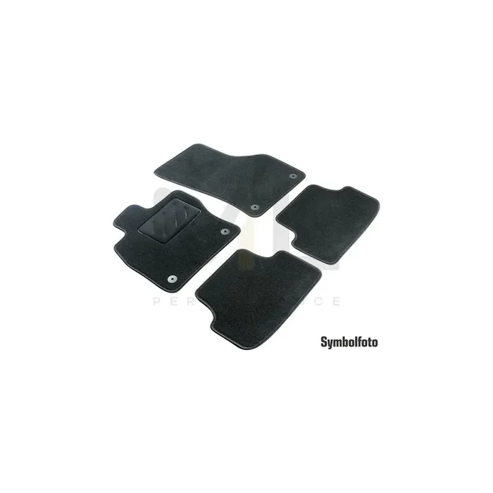 WALSER Tailored 80381 Floor mat set for VW Touran I (1T3) Textile, Front and Rear, Quantity 4, Black