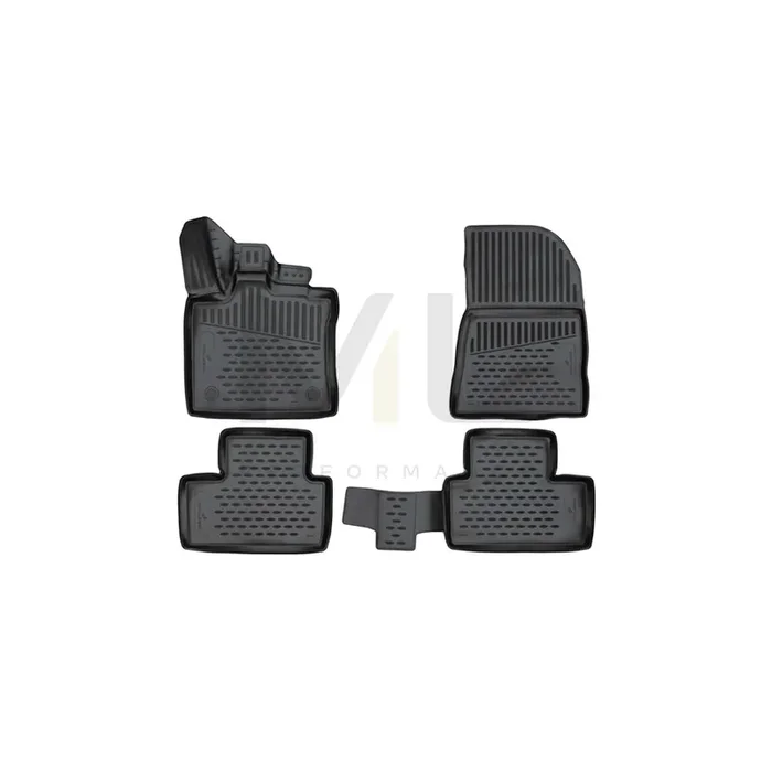 WALSER Tailored, XTR 75165 Floor mat set Elastomer, Front and Rear, Black