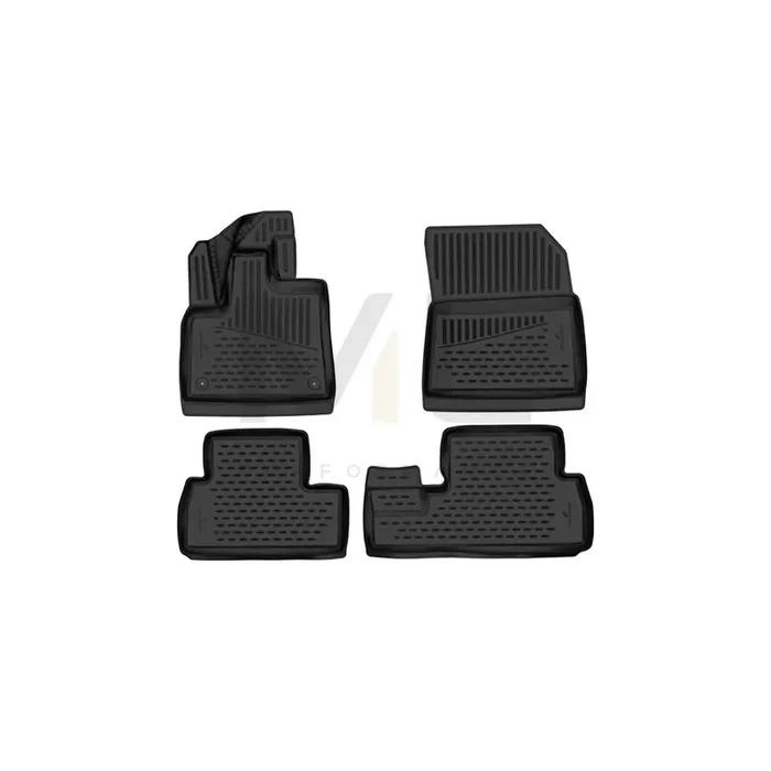 WALSER Tailored, XTR 75201 Floor mat set Elastomer, Front and Rear, Black