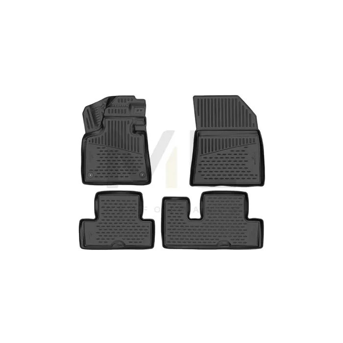 WALSER Tailored, XTR 75219 Floor mat set Elastomer, Front and Rear, Black