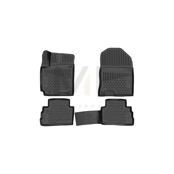 WALSER Tailored, XTR 75221 Floor mat set Elastomer, Front and Rear, Black