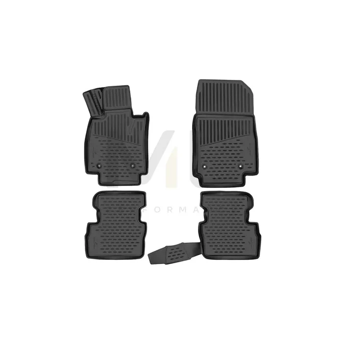 WALSER Tailored, XTR 75224 Floor mat set Elastomer, Front and Rear, Black