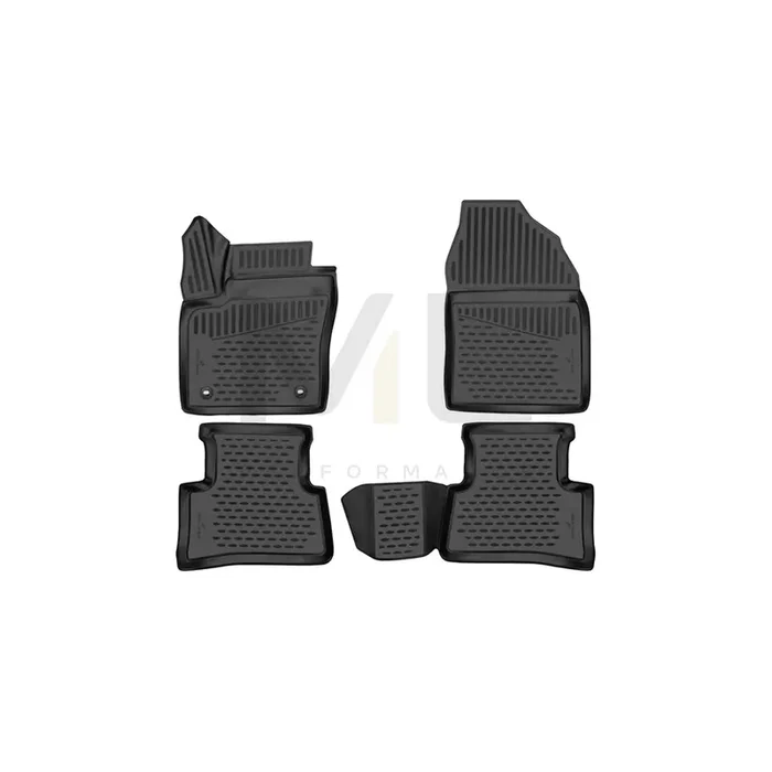 WALSER Tailored, XTR 75234 Floor mat set Elastomer, Front and Rear, Black