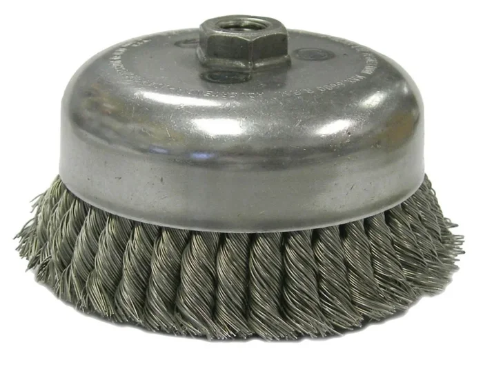 Weiler 13156 3.5″ Knot Wire Cup Brush .023 Wire 5/8″-11 Arbor Nut